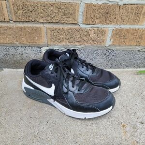 Nike Air Max Excee Black Mesh Leather Sneakers Size 6Y